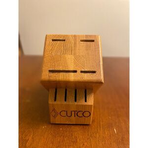 Cutco 8 Slot Wooden Oak Knife Block Made in USA